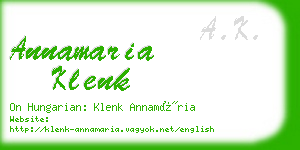 annamaria klenk business card